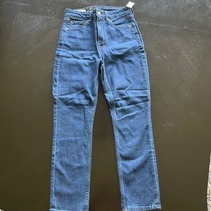 Gap slim sky high rise stretch blue jeans, size 27